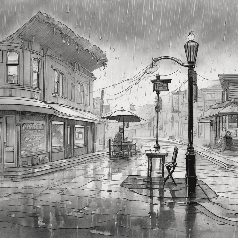 Olympia rain dances with my coffee steam.