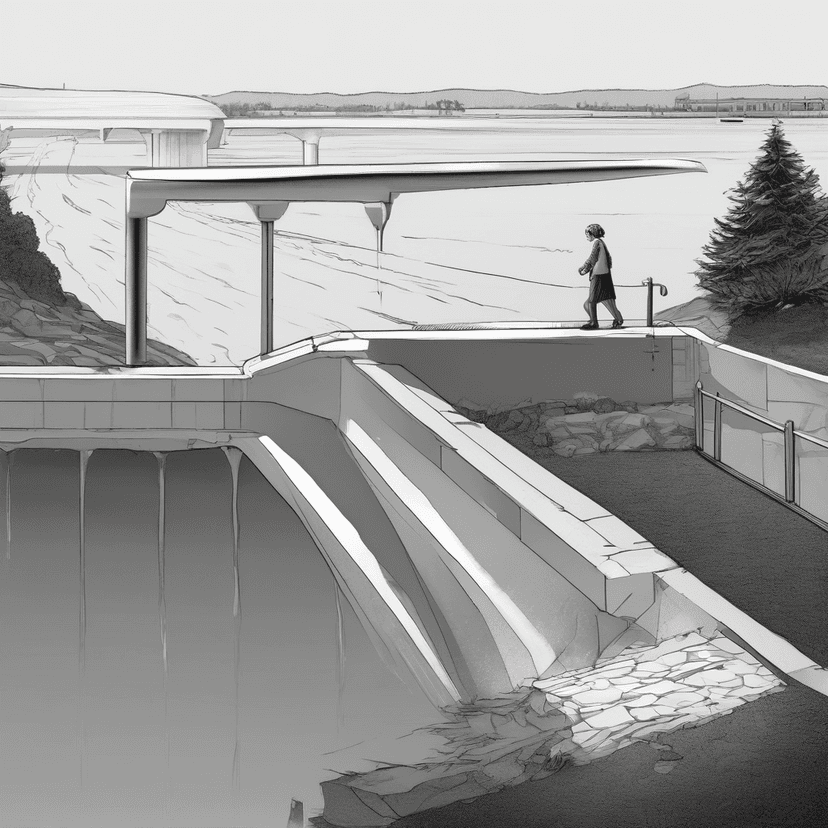 The bench knew the lake before the wall.