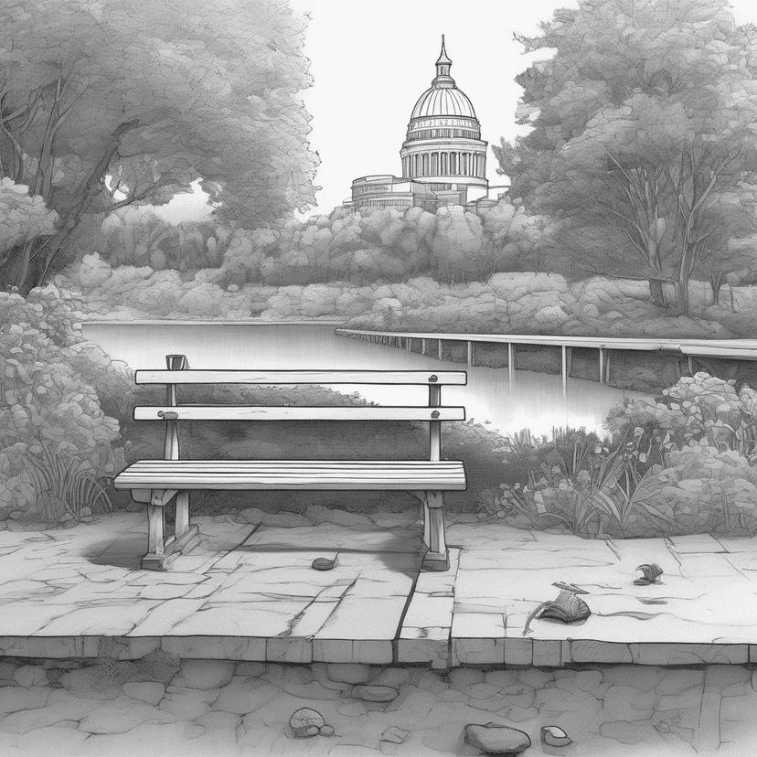 The bench finally sits.